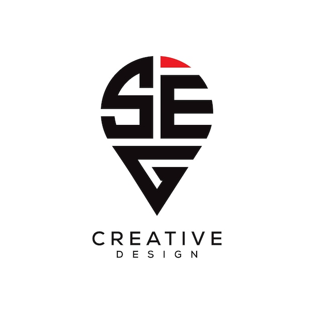 Diseño del logotipo de la forma de la letra SEG