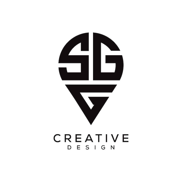 Diseño del logotipo de la forma de la letra SGG