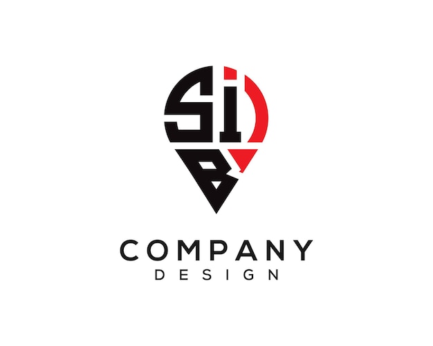 Diseño del logotipo de la forma de la letra SIB
