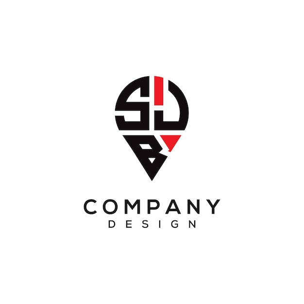 Diseño del logotipo de la forma de la letra SJB