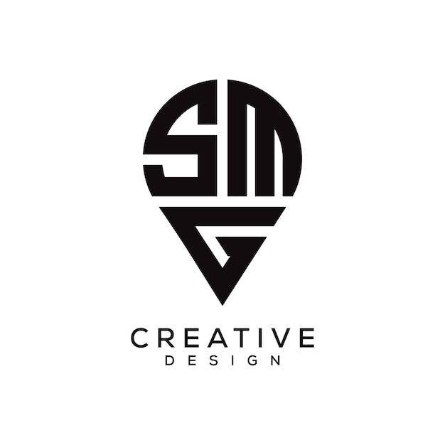Diseño del logotipo de la forma de la letra SMG