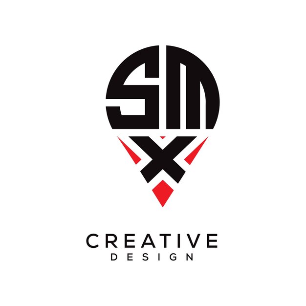 Diseño del logotipo de la forma de la letra SMX