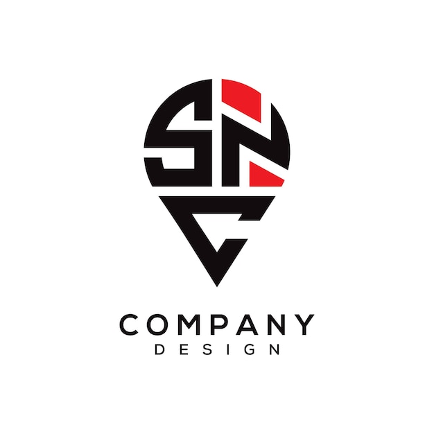 Diseño del logotipo de la forma de la letra SNC