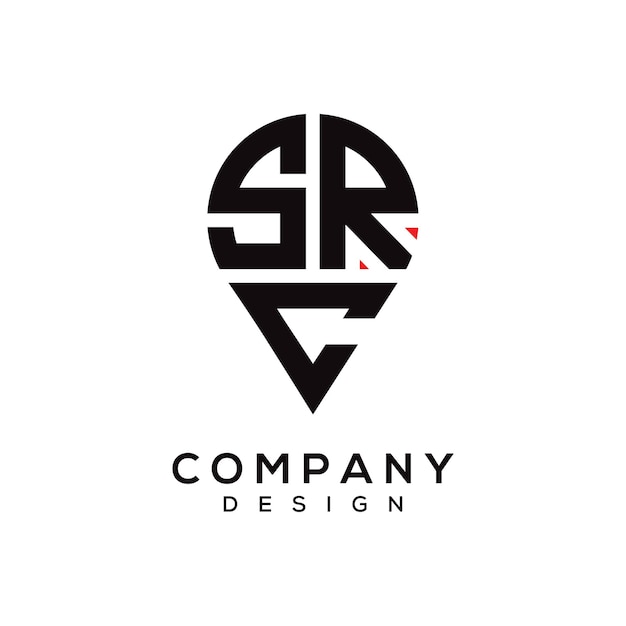 Diseño del logotipo de la forma de la letra SRC