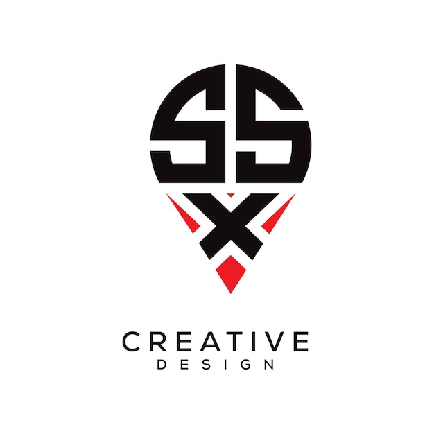 Diseño del logotipo de la forma de la letra SSX