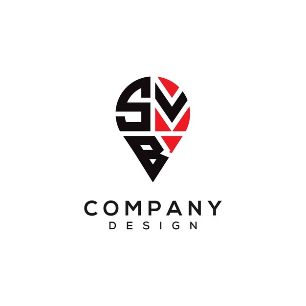 Diseño del logotipo de la forma de la letra SVB
