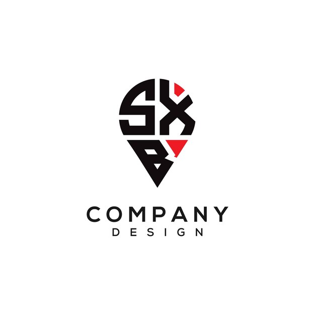 Diseño del logotipo de la forma de la letra SXB