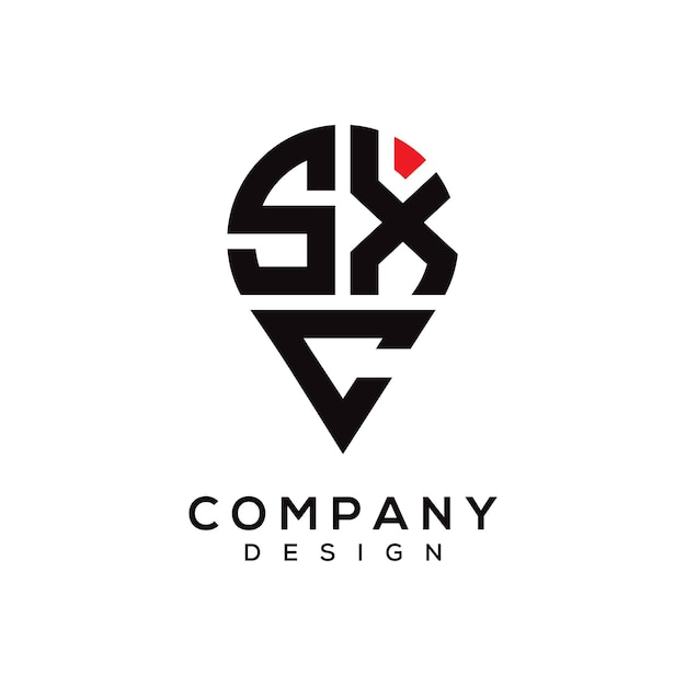 Diseño del logotipo de la forma de la letra SXC