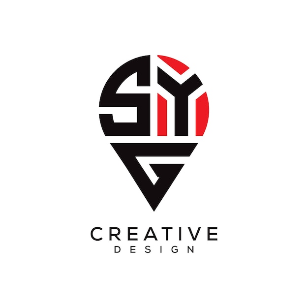Diseño del logotipo de la forma de la letra SYG