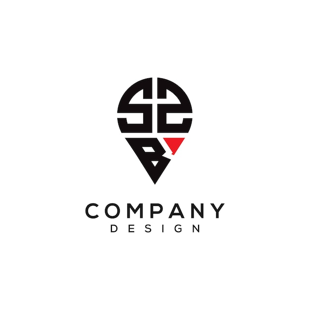 Diseño del logotipo de la forma de la letra SZB