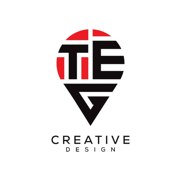 Diseño del logotipo de la forma de la letra TEG