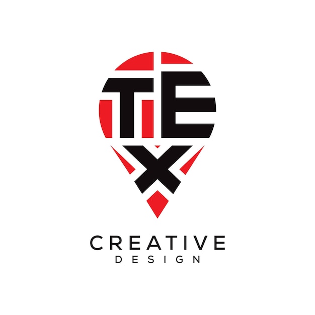 Diseño del logotipo en forma de letra TEX
