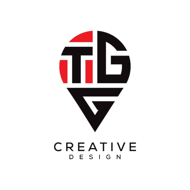 Diseño del logotipo de la forma de la letra TGG