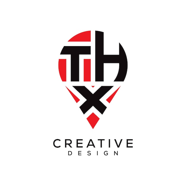 Diseño del logotipo de la forma de la letra THX