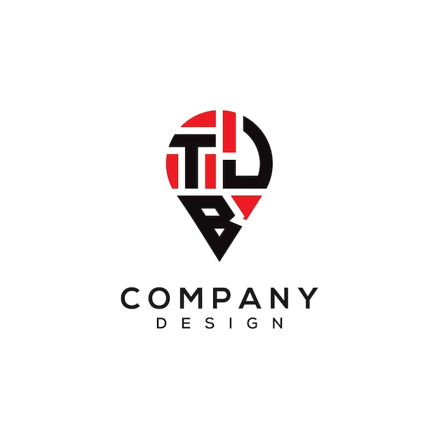 Diseño del logotipo de la forma de la letra TJB
