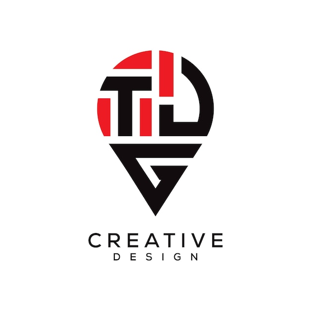 Diseño del logotipo de la forma de la letra TJG