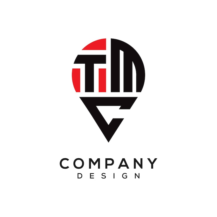 Vector diseño del logotipo de la forma de la letra tmc