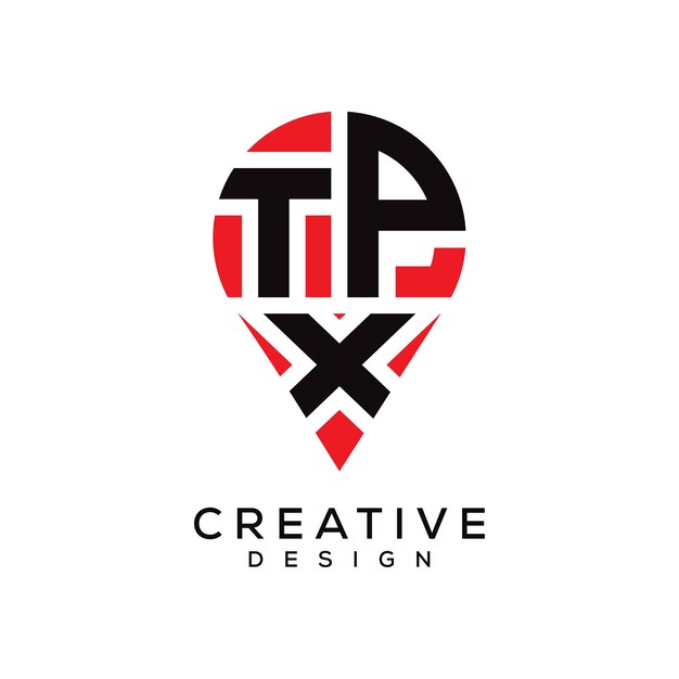 Diseño del logotipo de la forma de la letra TPX