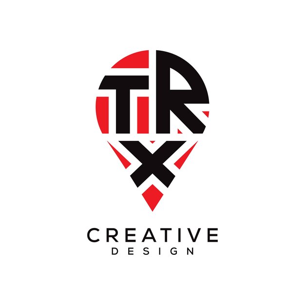 Diseño del logotipo de la forma de la letra TRX