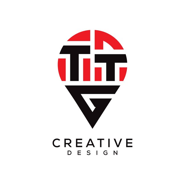 Diseño del logotipo de la forma de la letra TTG