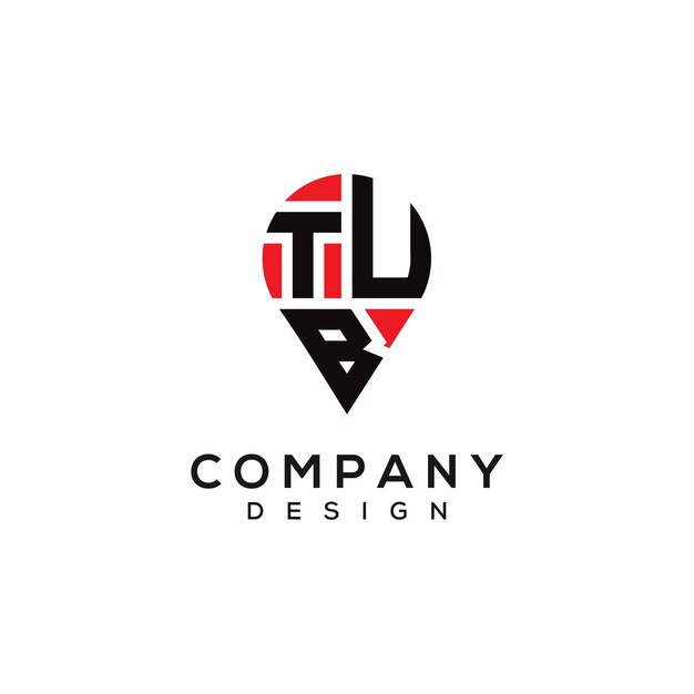 Diseño del logotipo de la forma de la letra TUB