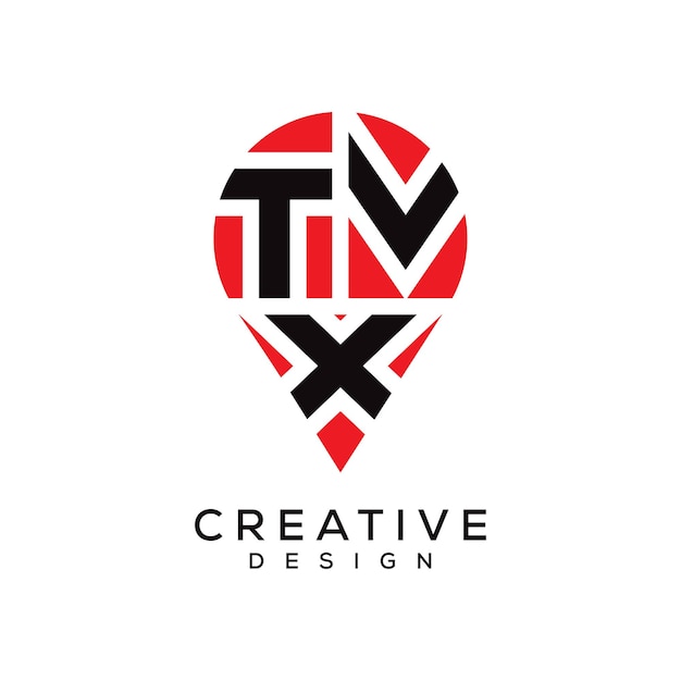Diseño del logotipo de la forma de la letra TVX