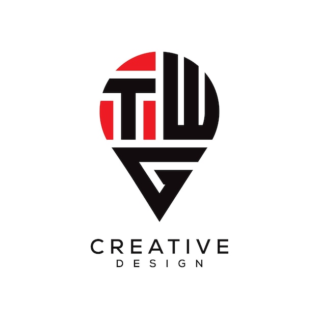 Diseño del logotipo de la forma de la letra TWG
