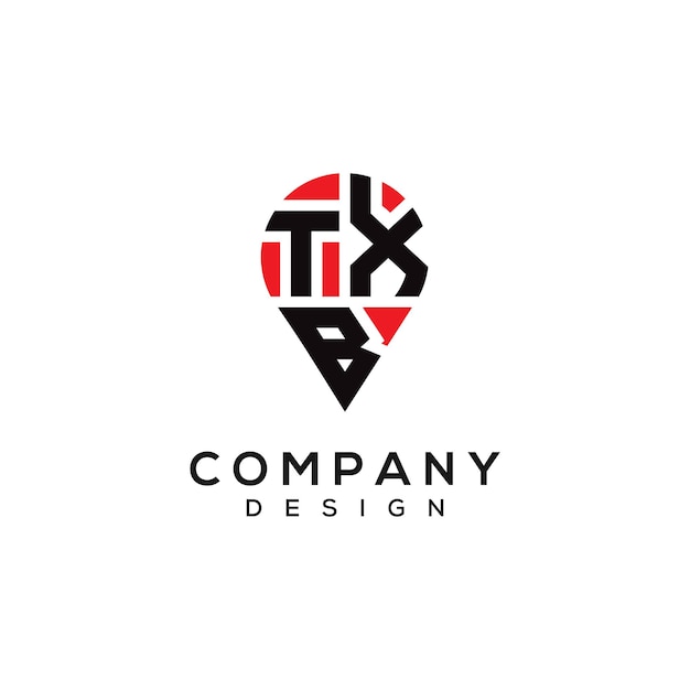 Diseño del logotipo de la forma de la letra TXB