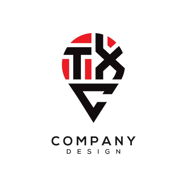 Diseño del logotipo de la forma de la letra TXC