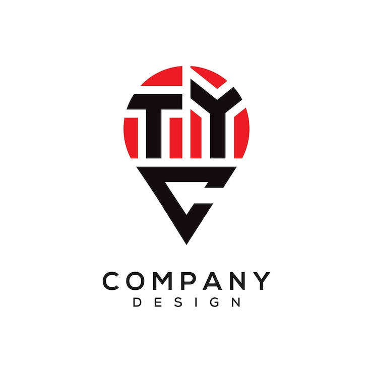 Vector diseño del logotipo de la forma de la letra tyc