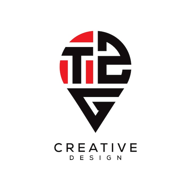 Diseño del logotipo de la forma de la letra TZG