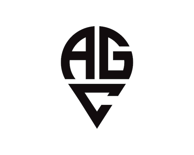 Diseño del logotipo de la forma de la letra de la ubicación de AGC.