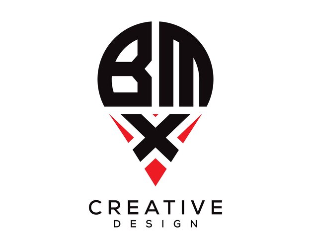Diseño del logotipo de la forma de la letra de la ubicación de BMX