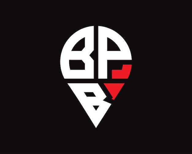 Diseño del logotipo de la forma de la letra de la ubicación de BPB