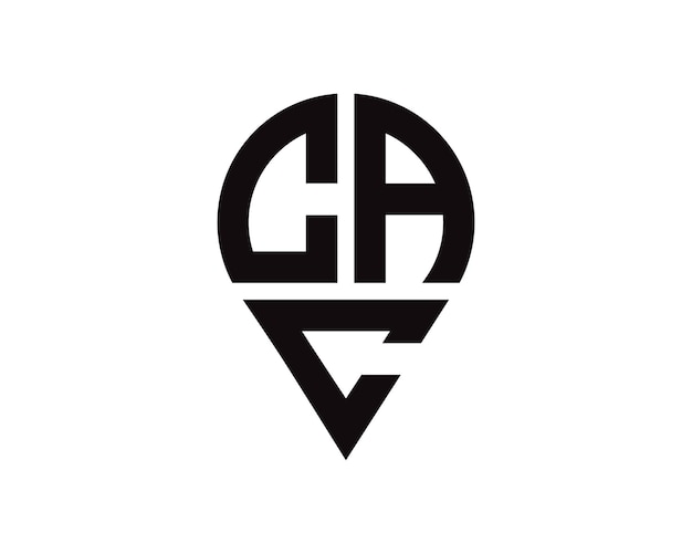 Diseño del logotipo de la forma de la letra de la ubicación de CAC.