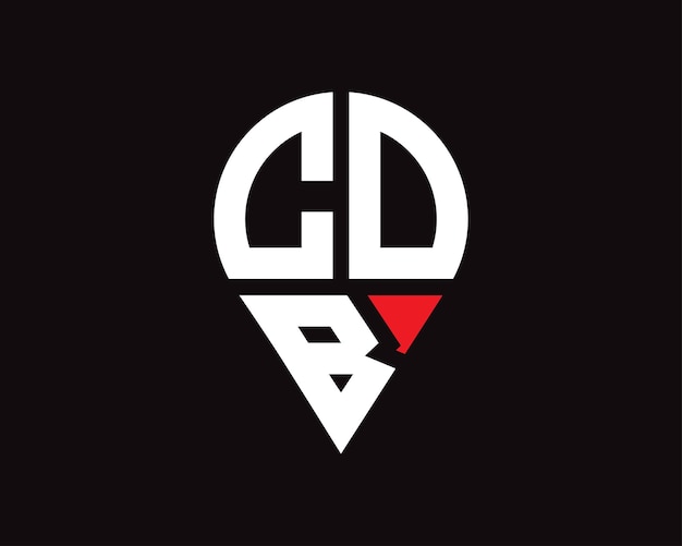Diseño del logotipo de la forma de la letra de la ubicación de CDB