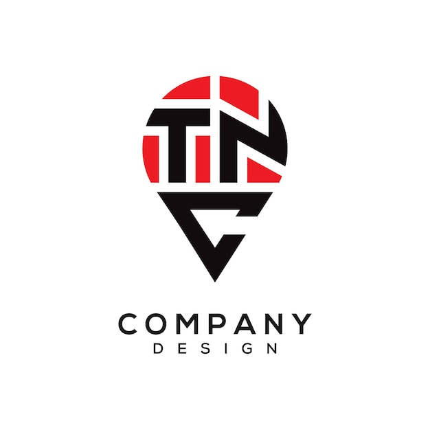 Diseño del logotipo de la forma de la letra de la ubicación de la CNT