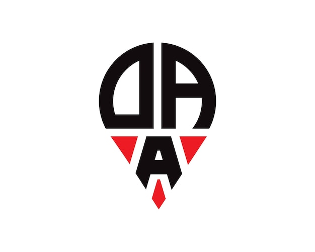 Diseño del logotipo de la forma de la letra de la ubicación de DAA