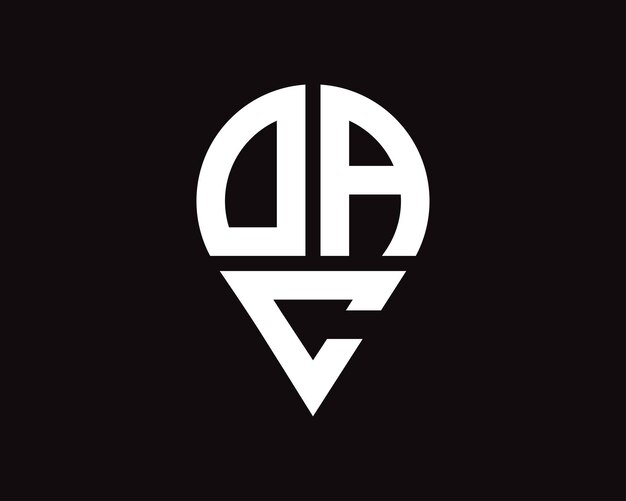 Diseño del logotipo de la forma de la letra de la ubicación del DAC