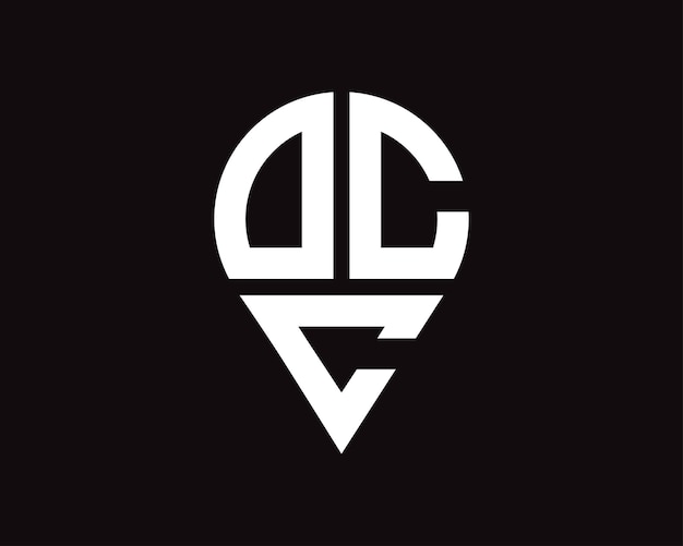 Diseño del logotipo de la forma de la letra de la ubicación de DCC