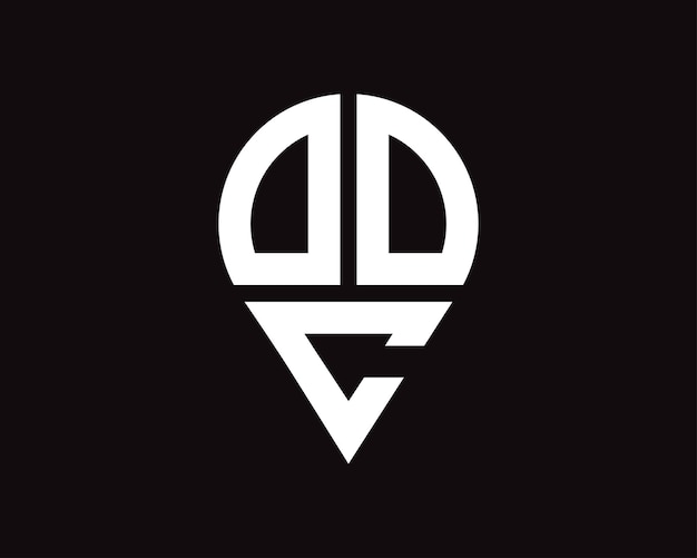 Diseño del logotipo de la forma de la letra de la ubicación de DDC