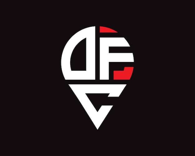 Diseño del logotipo de la forma de la letra de la ubicación de DFC