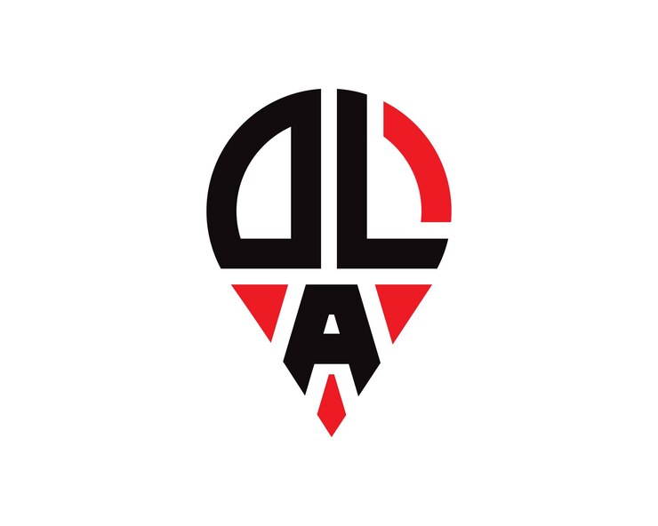 Vector diseño del logotipo de la forma de la letra de la ubicación de dla