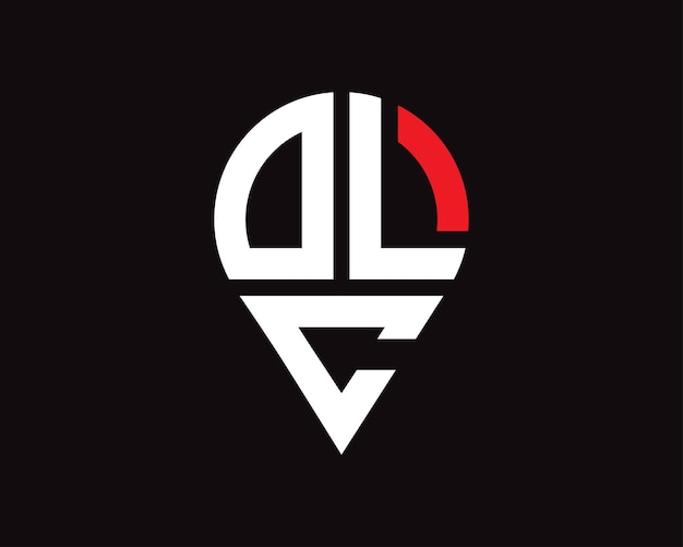 Diseño del logotipo de la forma de la letra de la ubicación de DLC