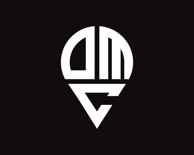 Diseño del logotipo de la forma de la letra de la ubicación de DMC