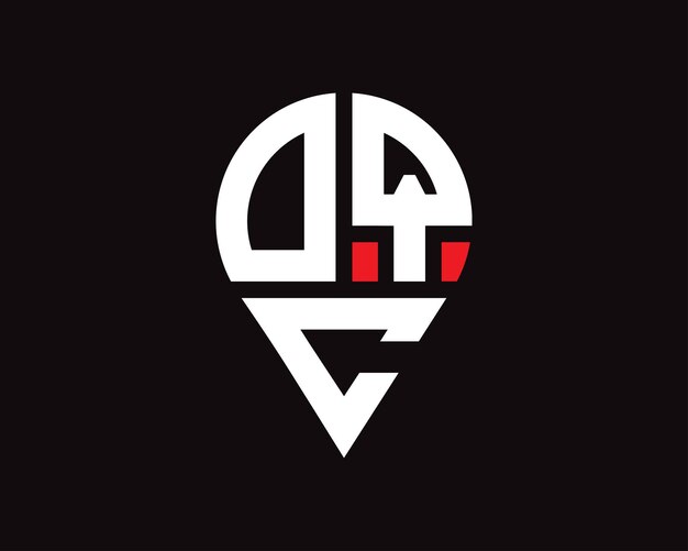 Diseño del logotipo de la forma de la letra de la ubicación de DQC