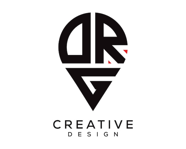Diseño del logotipo de la forma de la letra de la ubicación de DRG