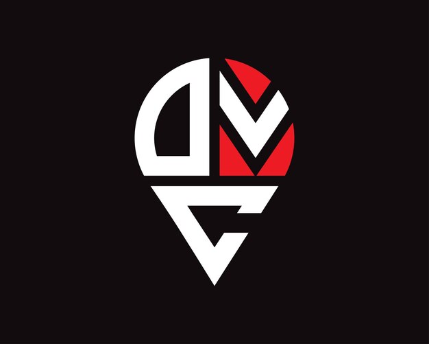 Diseño del logotipo de la forma de la letra de la ubicación de DVC