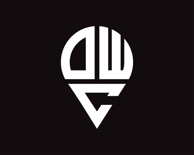 Diseño del logotipo de la forma de la letra de la ubicación de DWC
