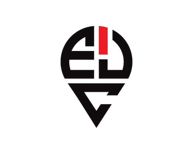 Diseño del logotipo de la forma de la letra de la ubicación del EJC